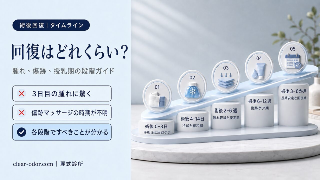 乳輪ワキガ手術の回復タイムライン:腫れ・傷跡ケア・授乳期女性の特別な配慮