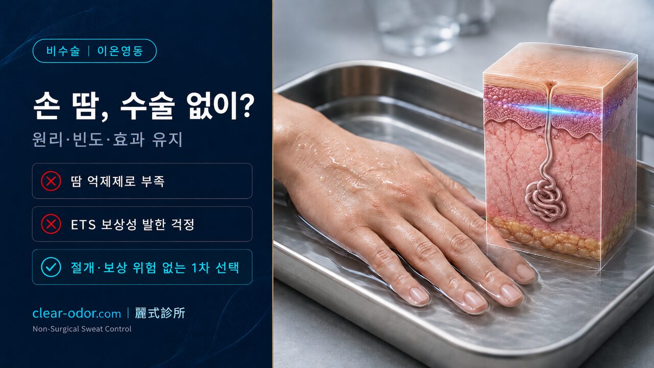 수장 다한증 이온영동 치료 완전 가이드: 기기·빈도·효과 유지