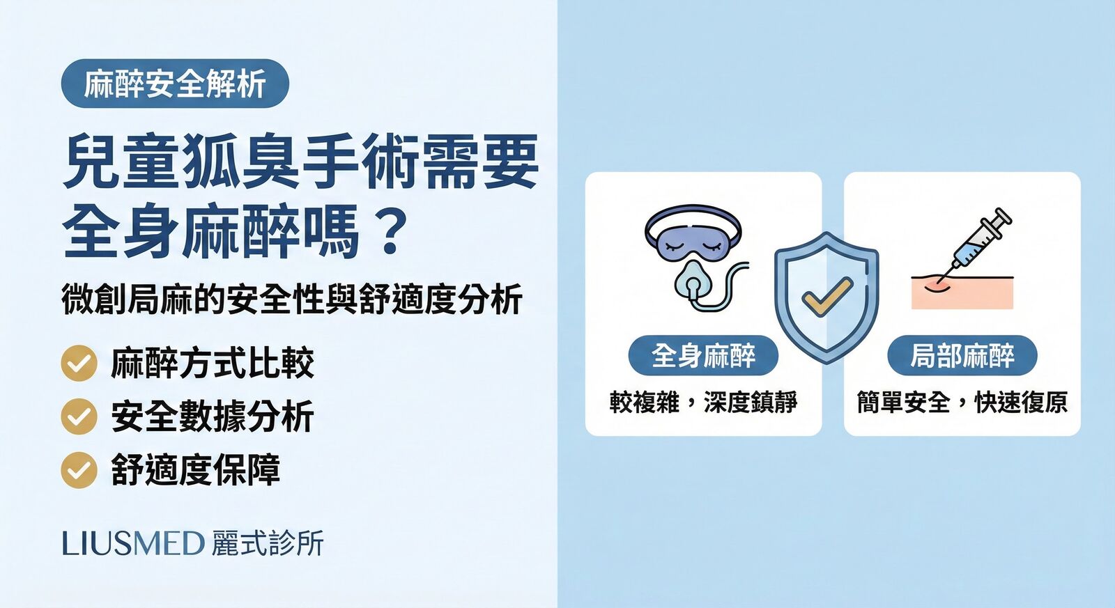 兒童狐臭手術需要全身麻醉嗎？微創局麻的安全性與舒適度