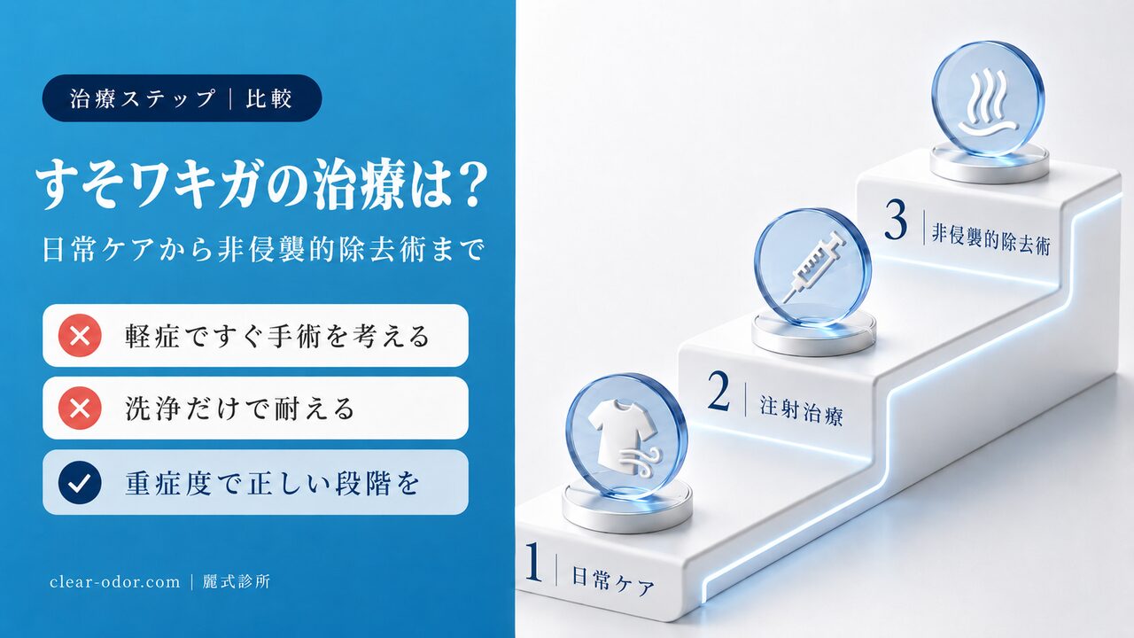 すそワキガ治療の選択肢を全解説:日常ケアから非侵襲的除去術まで