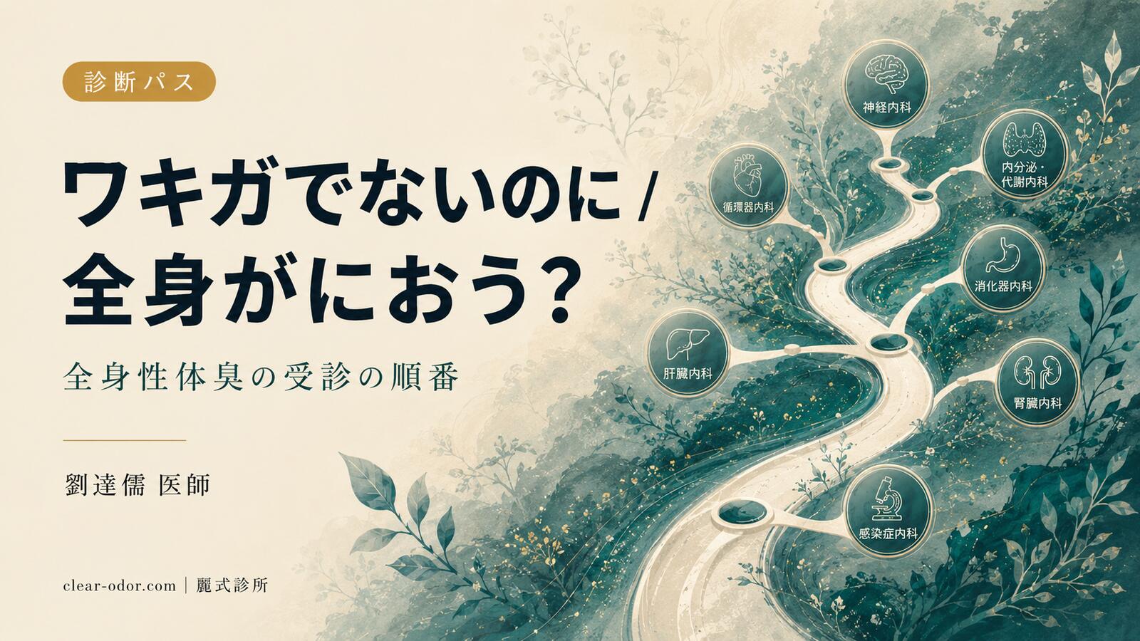 ワキガではないのに、なぜ全身からにおう?劉達儒 医師が解説する全身性・代謝性体臭の診断パスと「何科を受診すべきか」の順番