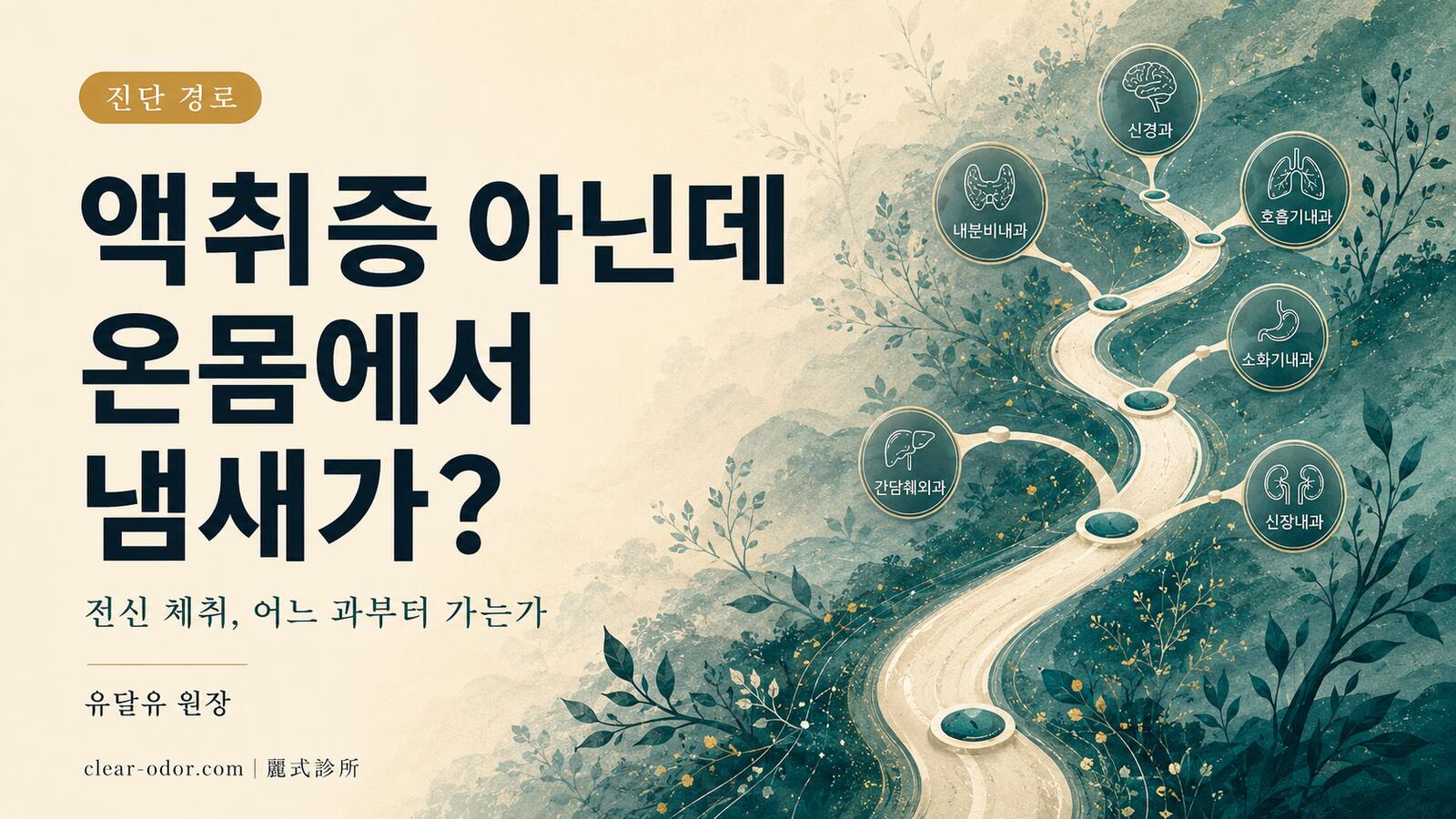 겨드랑이 냄새도 아닌데 왜 온몸에서 냄새가 날까? 유달유 원장이 설명하는 전신 대사성 체취의 진단 경로와 어느 과부터 가야 하는 순서