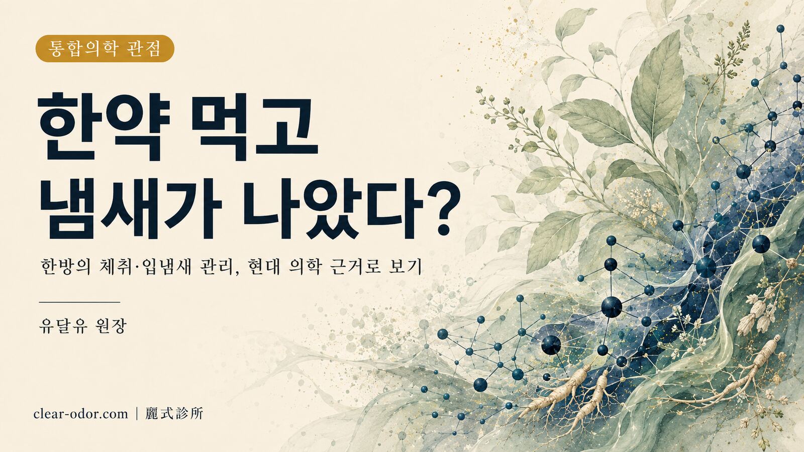 한약을 먹은 뒤 체취와 입냄새가 정말 옅어졌을까? 유달유 원장이 통합의학의 관점에서 솔직하게 짚는 한의학 '습열' 조정의 근거와 한계