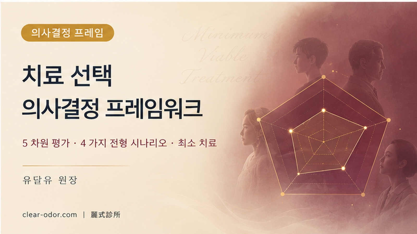 한선 치료 선택 의사결정 프레임워크: 유달유 원장이 정리하는 5 차원 의사결정 매트릭스, 4 가지 전형적 환자 시나리오, 「최소 침습 실행 가능 옵션」 원칙
